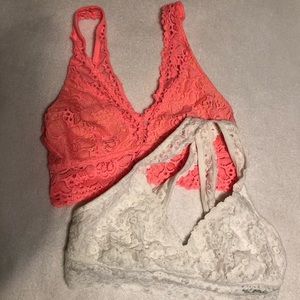 Lacy bralettes, Size large, two for one!